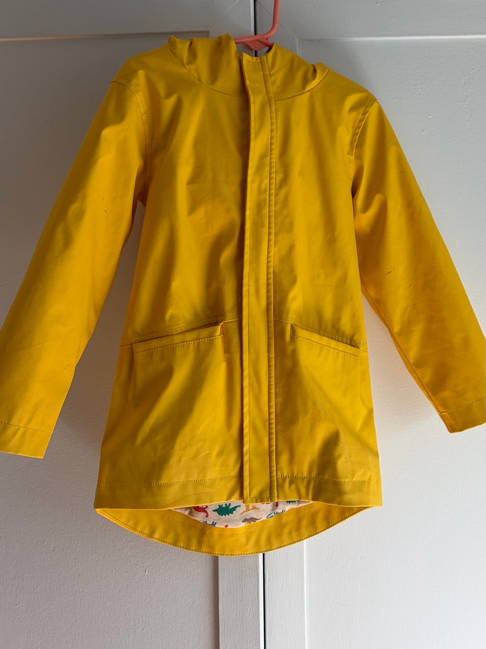 Cat & Jack Bright Yellow Hooded Kids Raincoat